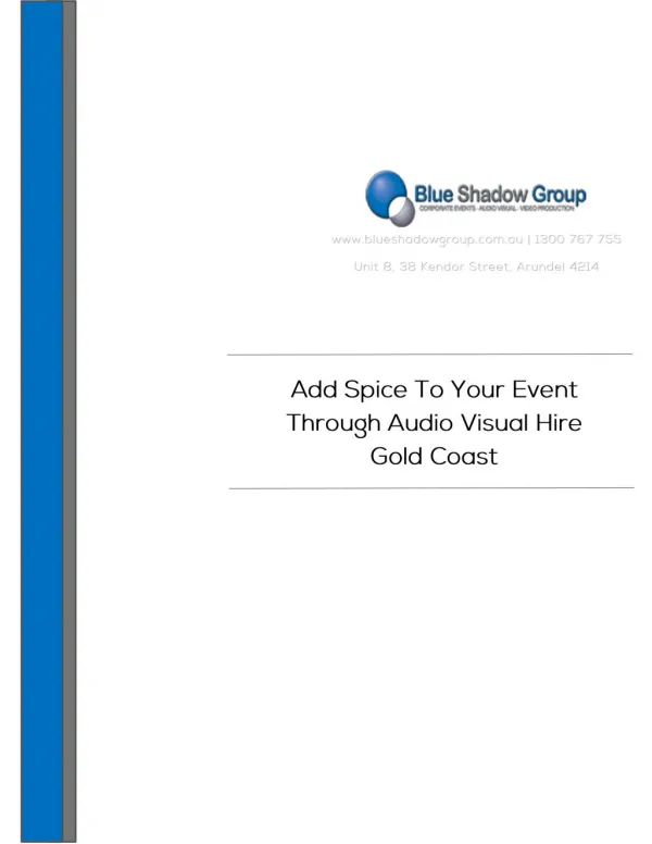 Add Spice to your Event Through Audio Visual Hire GOld Coast