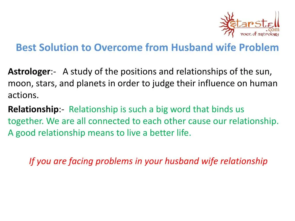 best solution to overcome from husband wife problem