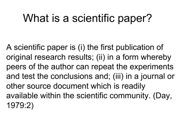 What is a scientific paper