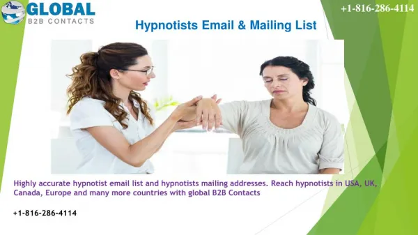 Hypnotists Email & Mailing List