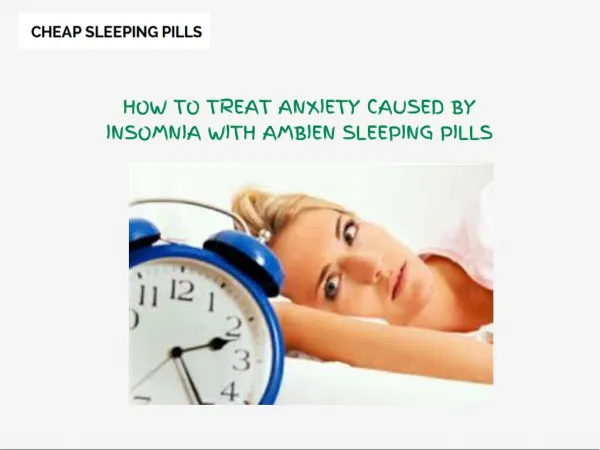 Ambien Sleeping Pills Are Most Effective In Insomnia