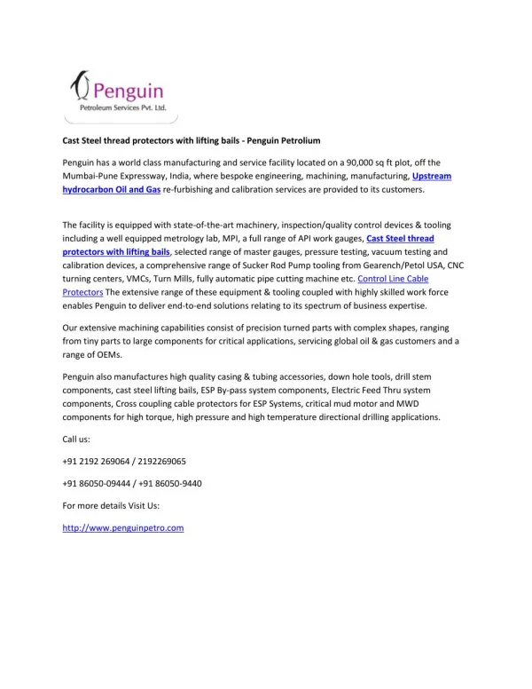 Penguin Petroleum - Deep hole Drilling and Honing Solutions