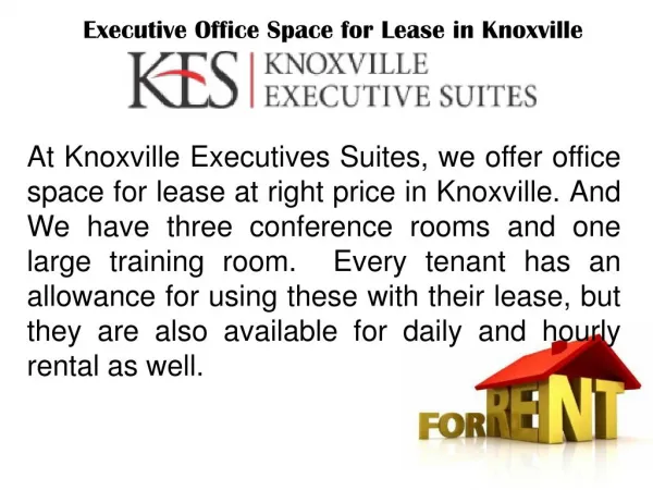 Executive Corporate Office Space for Lease in Knoxville