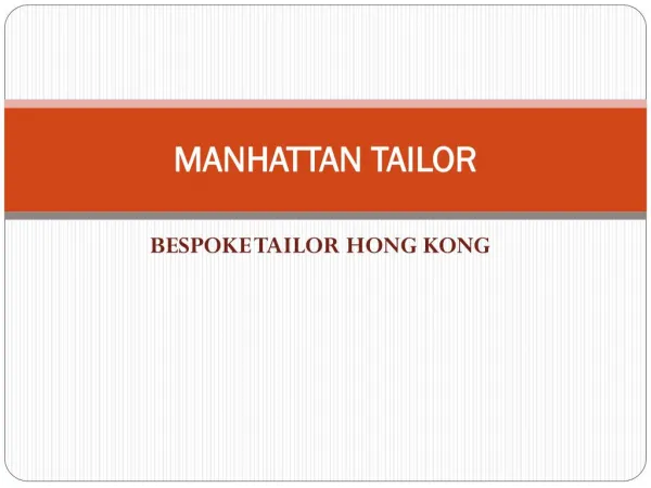 Top tailor in Hong Kong