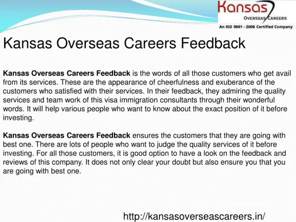 Kansas Overseas Careers Feedback