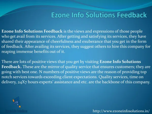 Ezone Info Solutions Feedback