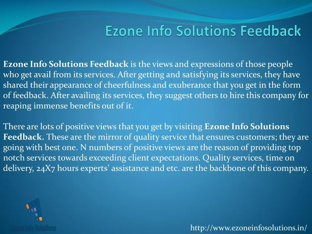 ezone info solutions feedback