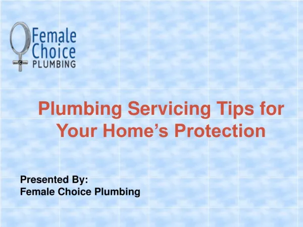Female Choice Plumbing Servicing Tips for Homes