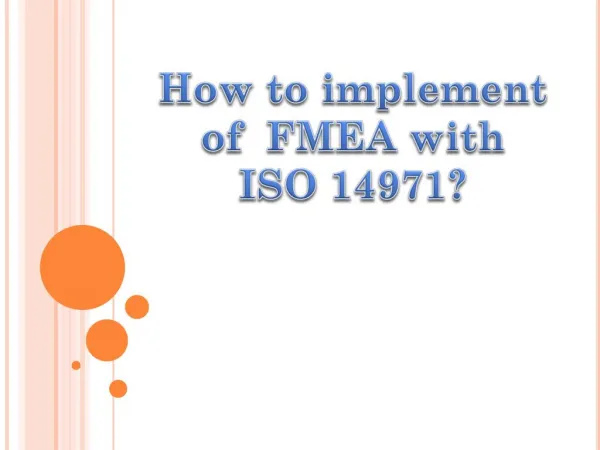 How to implement of FMEA with ISO 14971