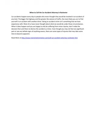 When to Call the Car Accident Attorney in Rochester - slide 1