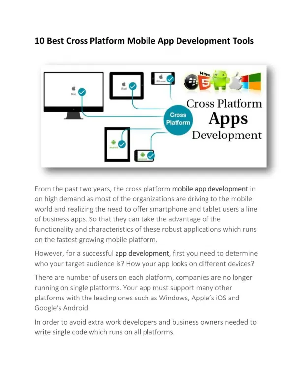 10 Best Cross Platform Mobile App Development Tools