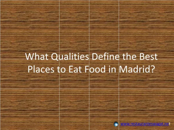 Best Place to Eat in Madrid