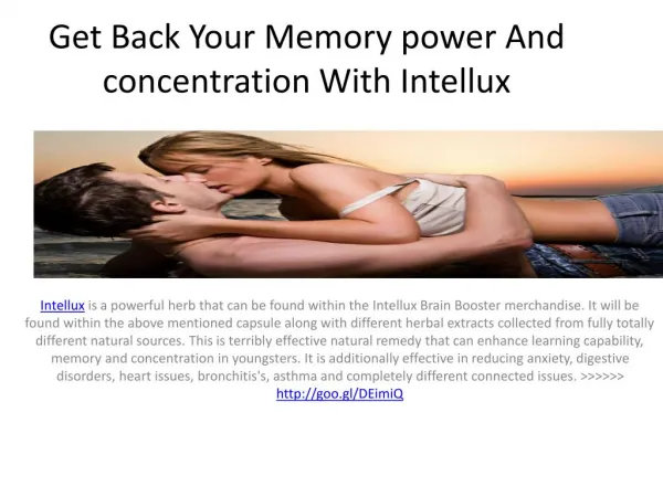 Give Your Brain Required Nutrients With Intellux