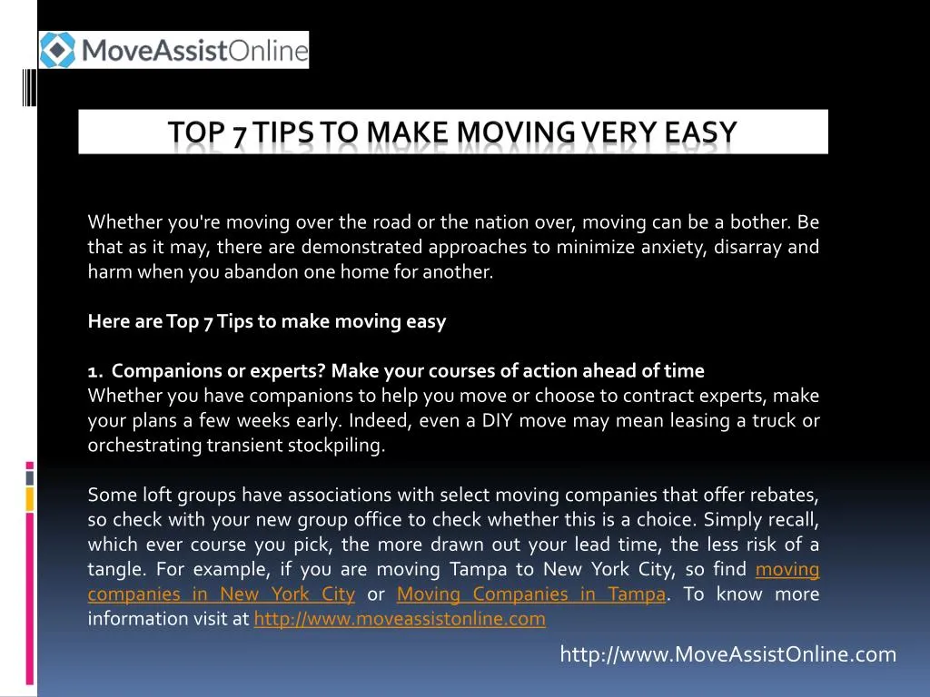 top 7 tips to make moving very easy