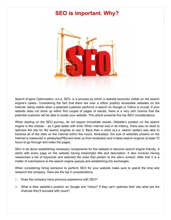 SEO is important. Why?