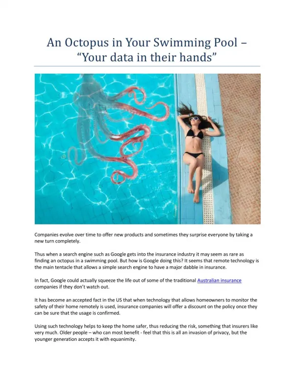 An Octopus in Your Swimming Pool – “Your data in their hands”