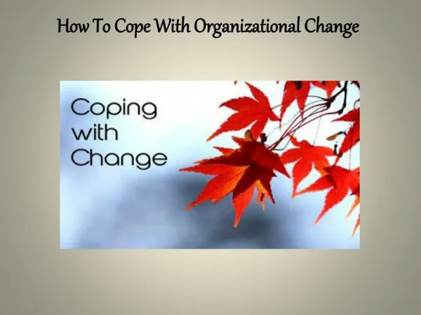 How To Cope With Organizational Change