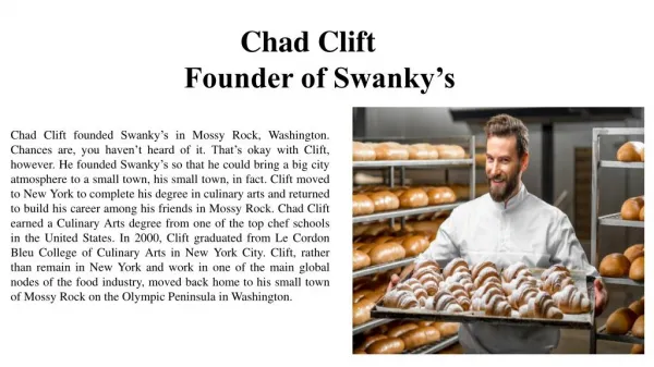 Chad Clift - Founder of Swanky’s