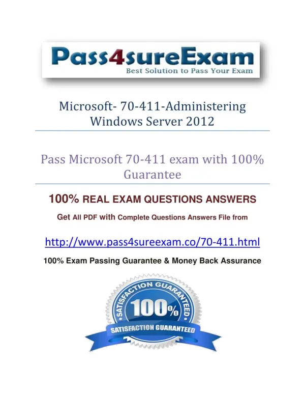 Pass4sure 70-411 Exam Dumps