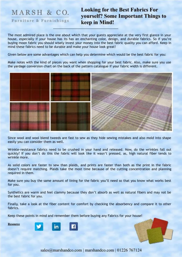 Looking for the Best Fabrics For yourself? Some Important Things to keep in Mind!