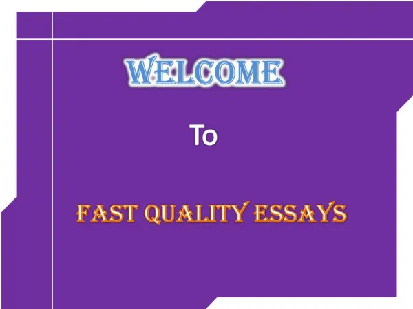 Fast Quality Essays - Reliable and Affordable Essay Writing Services