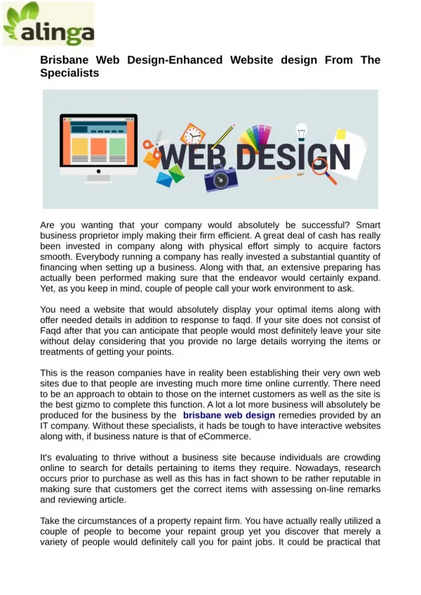 Brisbane Web Design-Enhanced Website design From The Specialists