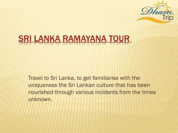 Tour Sri Lanka Ramayana places with Dhamtrip
