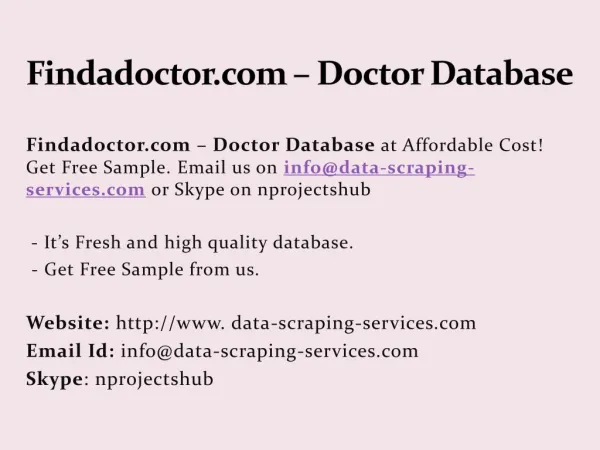 Findadoctor.com – Doctor Database
