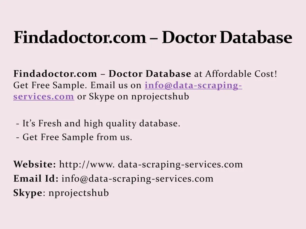 findadoctor com doctor database