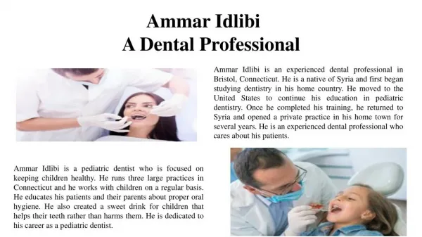 Ammar Idlibi - A Dental Professional