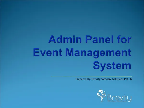 Admin Panel for Event Mangement System