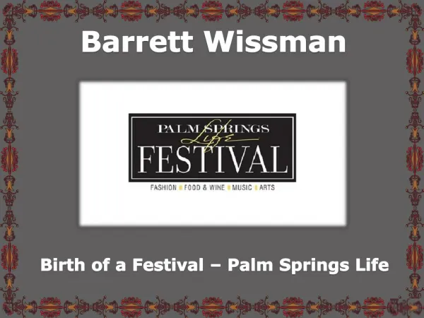 Birth of a Festival – Palm Springs Life