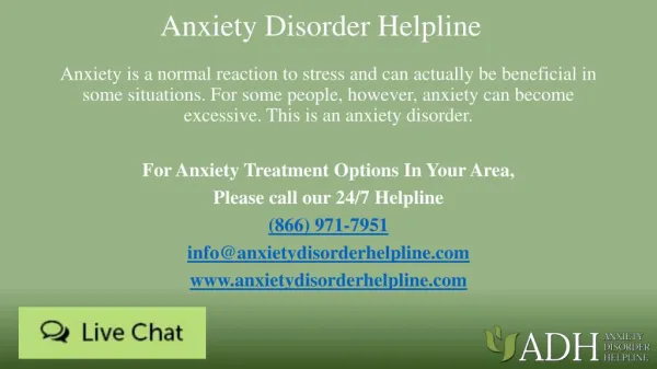 Anxiety Disorder Helpline