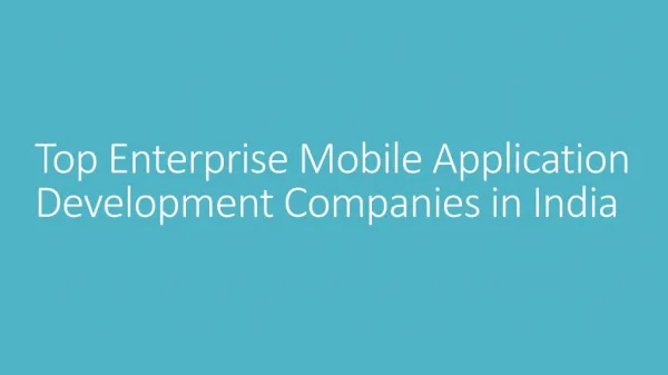 Award Winning Mobile App Development Companies In India