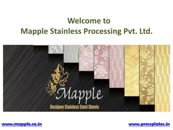 Application of stainless steel sheets with Mapple Stainless Processing