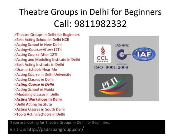 Theatre Groups in Delhi for Beginners, Drama Schools Near Me, Modeling School in India
