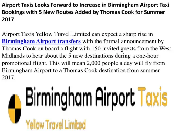 Taxis to Birmingham Airport
