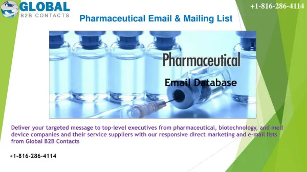 Pharmaceutical Email & Mailing List