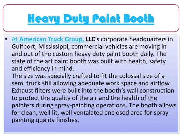 American Truck Group - Heavy Duty Paint Booth