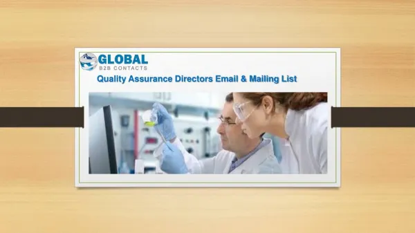 Quality assurance directors Email & Mailing List