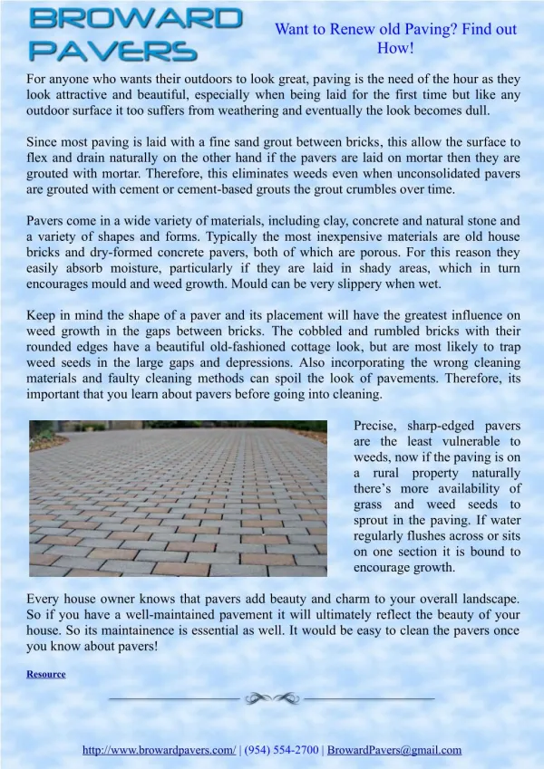 Want to Renew old Paving? Find out How!