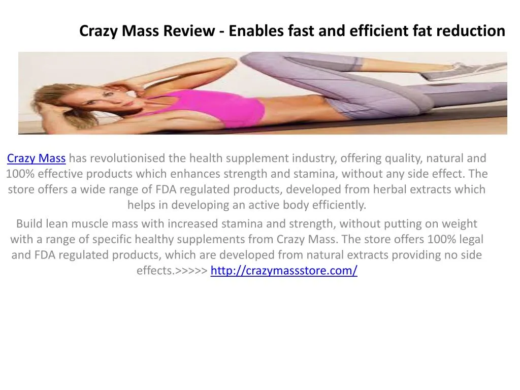 crazy mass review enables fast and efficient fat reduction