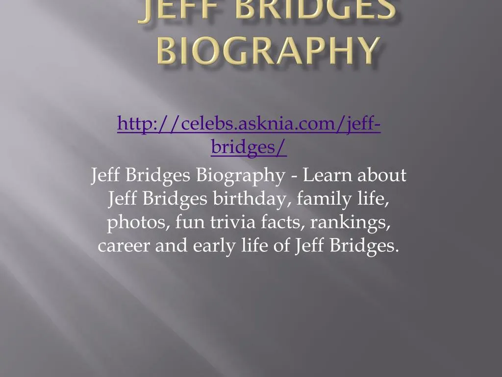 jeff bridges biography