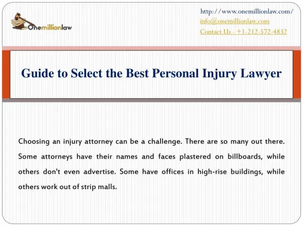 Guide to Select the Best Personal Injury Lawyer
