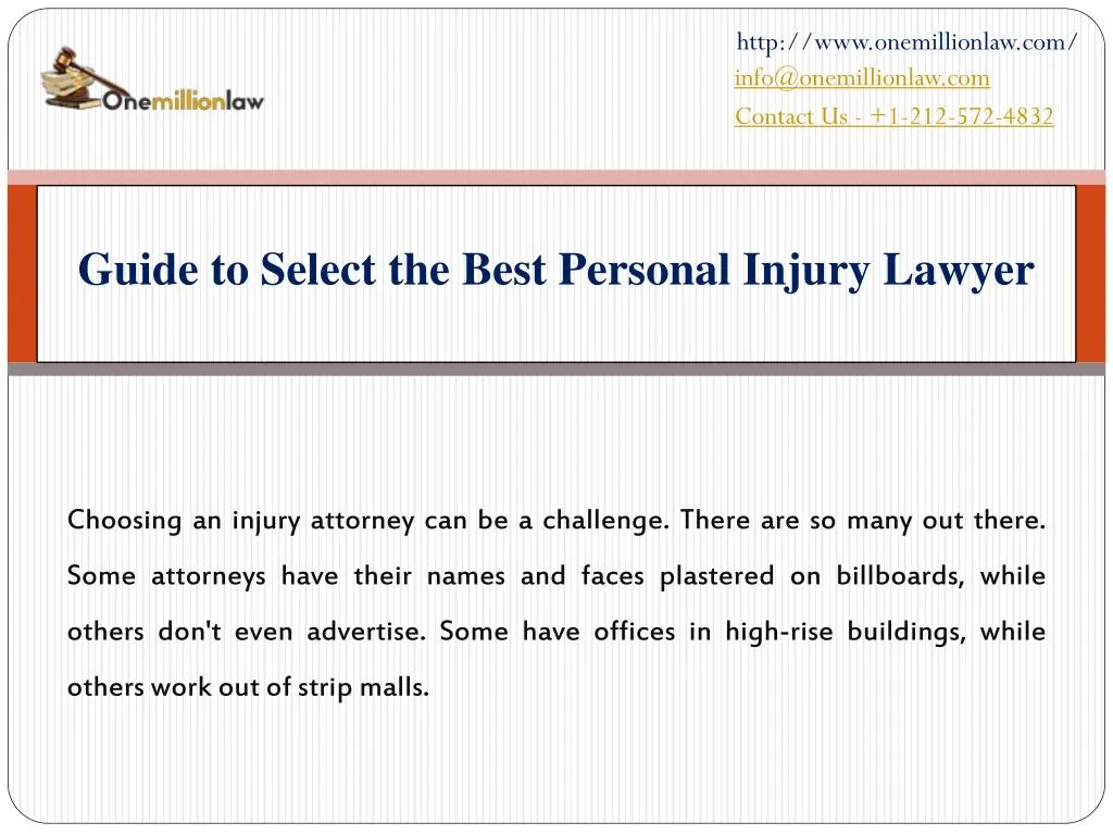 guide to select the best personal injury lawyer