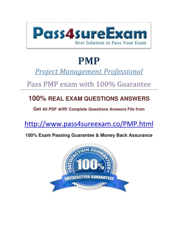 Pass4sure PMP Dumps