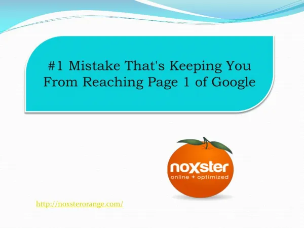 #1 Mistake That's Keeping You From Reaching Page 1 of Google
