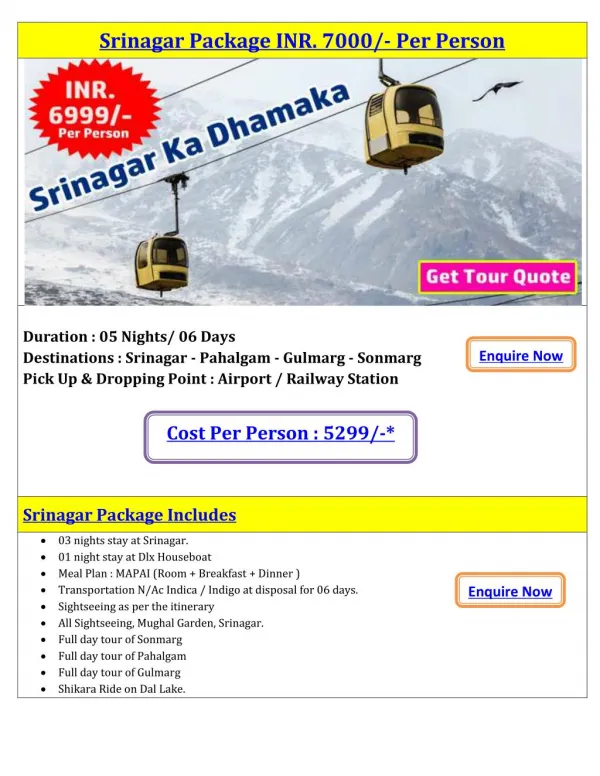 Srinagar Package