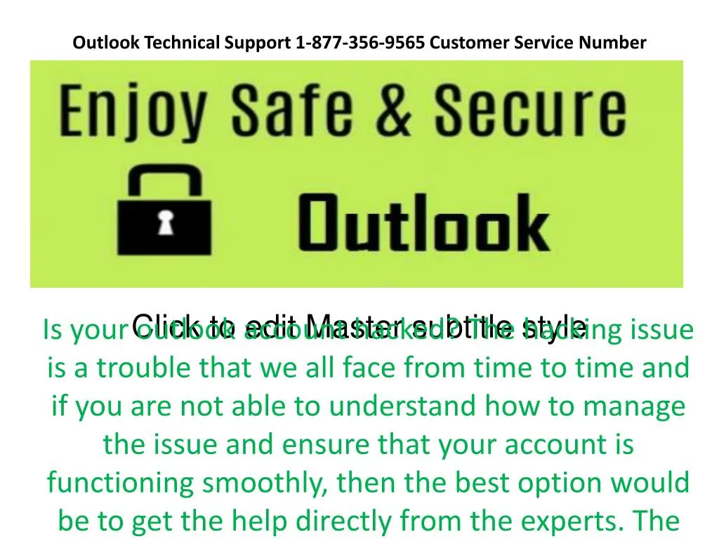 outlook technical support 1 877 356 9565 customer service number