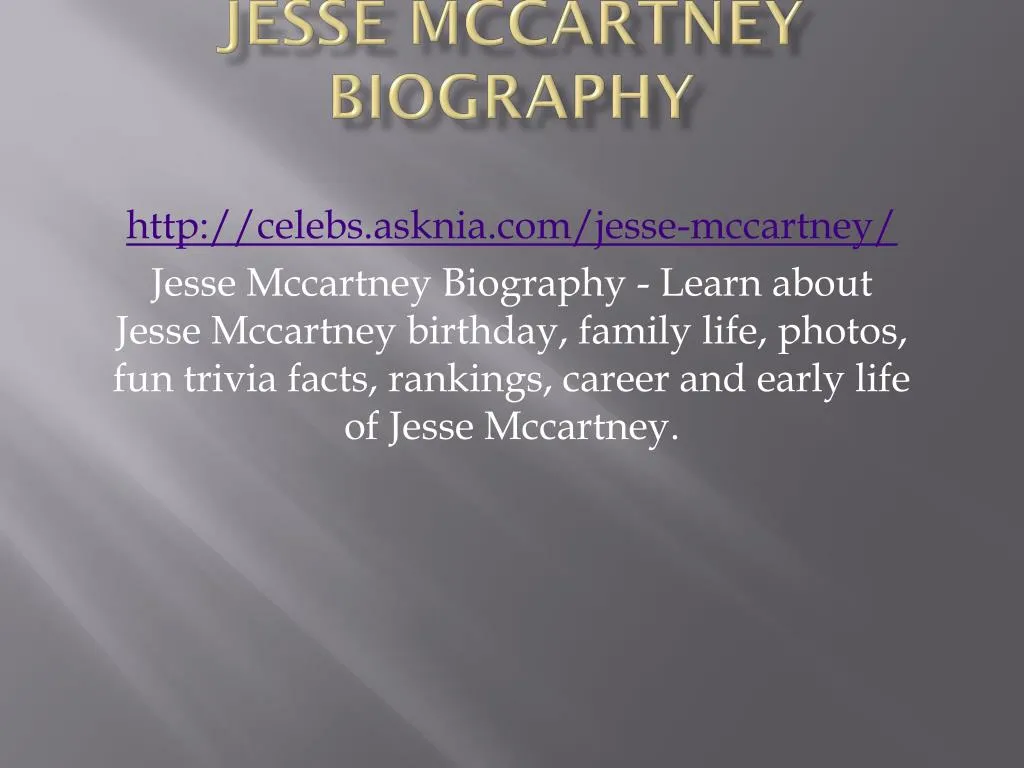 jesse mccartney biography